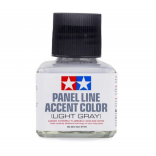 PANEL LINE ACCENT COLOR DELINEAMENTO CINZA CLARO COM PINCEL APLICADOR 40ML PARA REALÇAR LINHAS DE PAINÉIS TAMIYA TAM 87189
